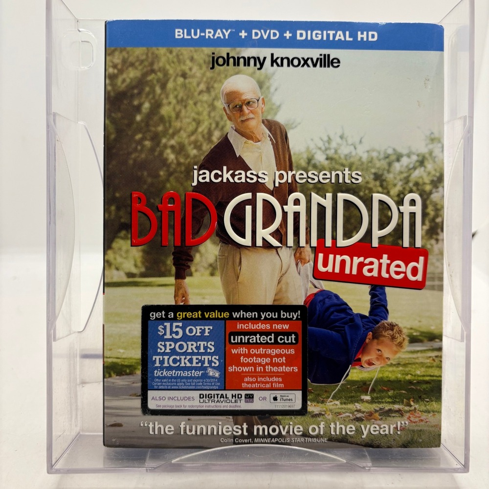 Jackass Presents Bad Grandpa Unrated Blu-ray DVD Johnny Knoxville 2-Disc Set
